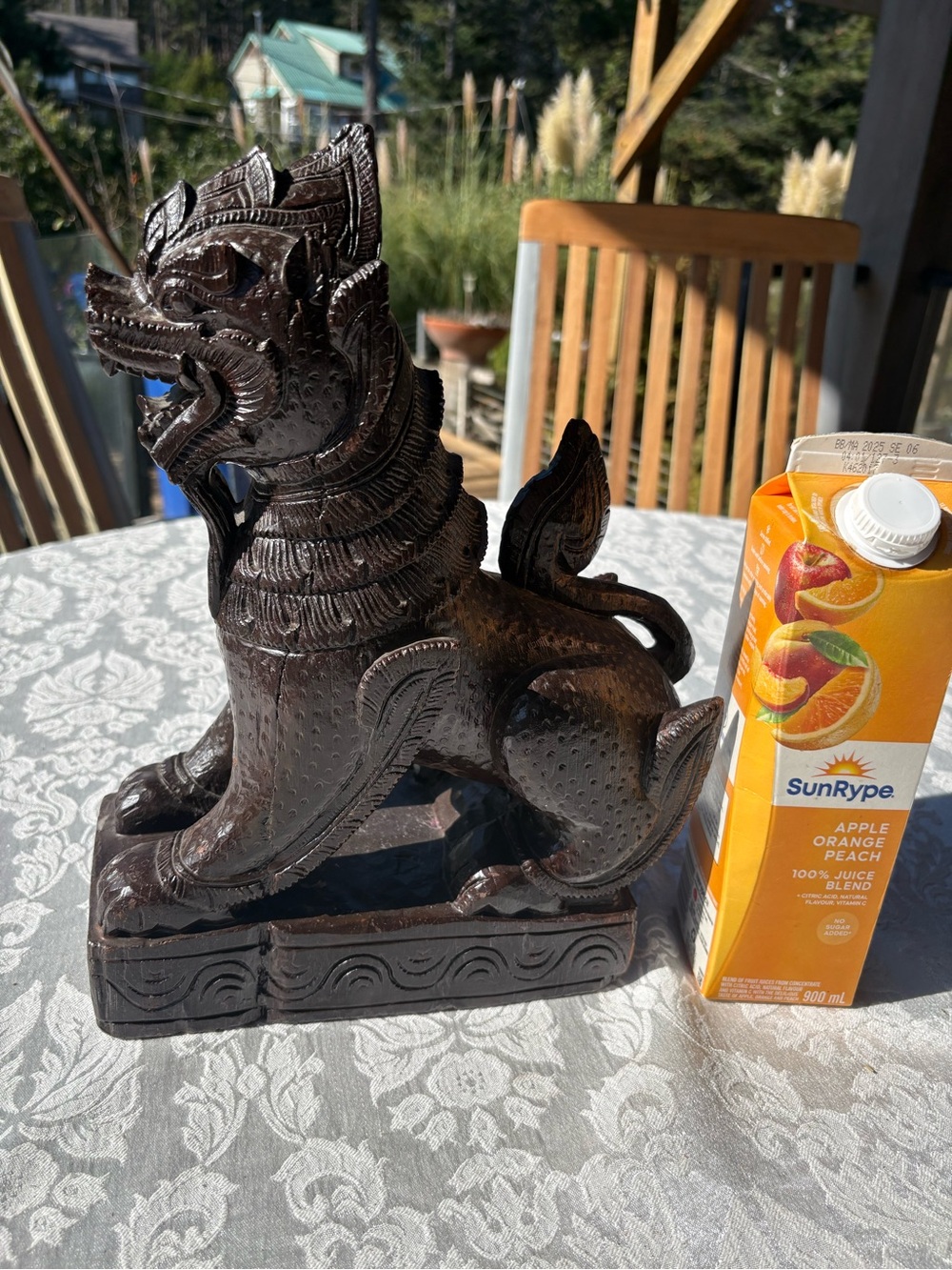 Antique hand carved Temple Foo Dog